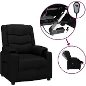 vidaXL Fauteuil relax électrique noir similicuir