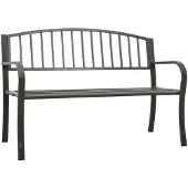 vidaXL Banc de jardin Gris 120 cm Acier