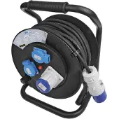 Proplus Kabeltrommel CEE 25M 3x2,5mm² (2x Schuko + 1xCEE)