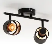 LumenXL Plafonnier barre moderne 2 lumières avec abat-jour en tissu - Franky