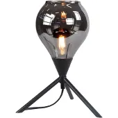 Highlight Lampe de table Cambio noir avec verre fumé