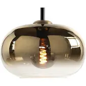 Highlight Suspension Bellini Verre ambré droit noir à 5 lumières délavées