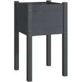vidaXL Jardinière d'extérieur Gris 40x40x70 cm Bois de pin massif