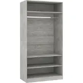 DKD Home Decor Garde-robe Gris cement 100 x 50 x 200 cm Aggloméré