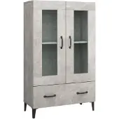 vidaXL Highboard gris béton 70x31x115 cm Bois composite