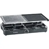 Severin RG2371 Gril à raclette pour 8 personnes Plaque en pierre naturelle et gril