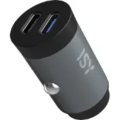 ISY Chargeur Voiture 2 X Usb-c Gris (icc-5030-cc)