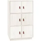 vidaXL Highboard blanc 67x40x108,5 cm Pin massif