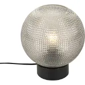 QAZQA Lampe de table design noire avec verre fumé - Chico