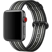 Apple Bracelet en Nylon tissé Watch 38mm / 40mm / 41mm - Black Stripe