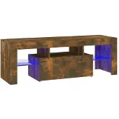 vidaXL Armoire TV avec lampes LED chêne fumé 120x35x40 cm