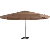 vidaXL Parasol avec mât en aluminium 500 cm Taupe