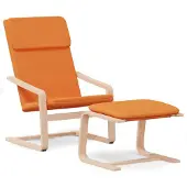 vidaXL Fauteuil relax avec pouf Tissu jaune foncé