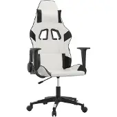 vidaXL Chaise de jeu avec fonction de massage Blanc et noir similicuir