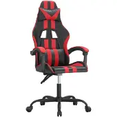 vidaXL Chaise de jeu pivotante noir et rouge similicuir
