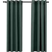 vidaXL Rideaux occultants Aspect lin avec œillets 2 pcs Vert 140x175cm