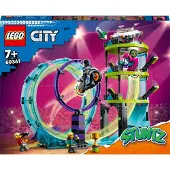 LEGO 60361 City Stuntz Ultimate Stunt Driver Challenge, 3in1 Stunts pour 1 ou 2 joueurs d'action, avec 2 motos jouets à volant pour enfants, set 2023
