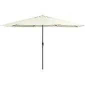 vidaXL Parasol avec mât métallique 390 cm blanc sable