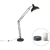 QAZQA Lampadaire intelligent noir réglable avec Wifi A60 - Hobby