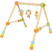 Bieco Portique en bois pastel réglable sur 3 hauteurs
