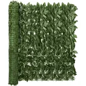 vidaXL Pare-vue de balcon avec feuilles vert foncé 600x100 cm