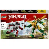 LEGO 71781 NINJAGO le duel de mechs EVO de Lloyd, set de 2 figurines d'action avec figurine améliorable, jouet à collectionner avec le Lloyd doré et guerrier squelette