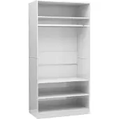 vidaXL Garde-robe Blanc brillant 100x50x200 cm Bois d'ingénierie