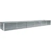 vidaXL Lit surélevé de jardin Acier galvanisé 480x80x45 cm Gris