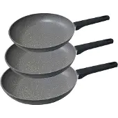 EDM Nonstick Professional Line Pans Set 3 Units Argenté