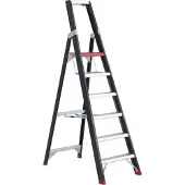 Altrex Escabeau Professional Topline, unilatéral, aluminium, 6 marches, noir