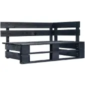 vidaXL Banc d'angle extérieur palettes bois noir
