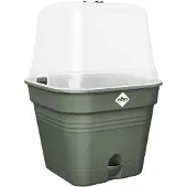 Elho Pot de Plante Plastique Vert Elho avec Couvercle - Diamètre 20 cm