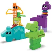 Mega Bloks BLOKS Fisher Price Jouet de construction sensoriel Squeak N Chomp Dinos avec 24 pi ces T-Rex Toddler Blocks Id es cadeaux pour les enfants d