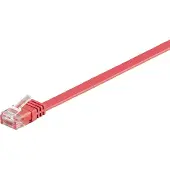 Goobay Câble réseau CAT 6 plat U/UTP, rouge, 3m
