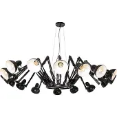 QAZQA Suspension industrielle noire 16 lumières orientables - Hobby Spinne