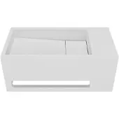 Balmani Mood High lave-mains 36 x 18 cm Solid Surface blanc mat avec porte-serviettes