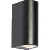 QAZQA Applique murale extérieure moderne en plastique noir ovale 2 lumières - Baleno