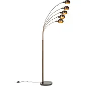 QAZQA Lampadaire design bronze foncé avec or 5 lumières - Sixties Marmo