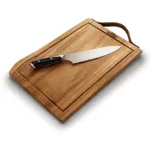 Napoleon Planche À Découper Pro Acacia + Couteau Chef Inox 20 Cm