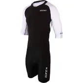 Zone3 Lava Long Distance Aero Short Sleeve Trisuit Blanc,Noir L Homme
