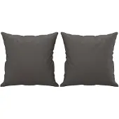 vidaXL Coussins décoratifs lot de 2 Gris 40x40 cm Similicuir