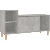 vidaXL Armoire TV gris béton 100x35x55 cm Bois composite