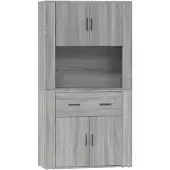 vidaXL Highboard Gris Sonoma Matériau dérivé du bois