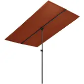 vidaXL -Parasol mit Aluminiumpol 2x1.5 m Terrakotta -ausgelöst