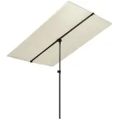 vidaXL Parasol avec mât en aluminium 180x110 cm blanc sable