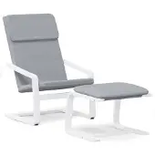 vidaXL Fauteuil relax avec pouf Tissu gris clair