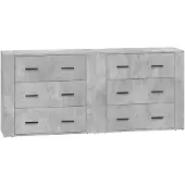 vidaXL Sideboards 2 pcs. Gris béton Bois composite