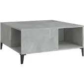 vidaXL Table basse gris béton 80x80x36,5 cm Bois composite