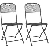 vidaXL Chaises de jardin pliantes 2 pcs. grillage déployé anthracite