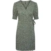 Pieces Tala 2/4 Wrap Short Sleeve Dress Vert M Femme